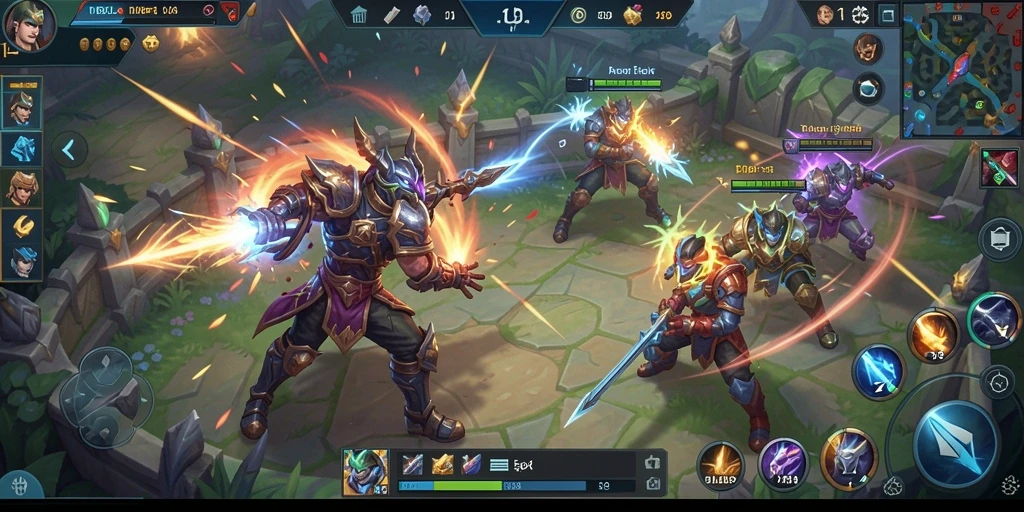Tampilan seru dari gameplay MOBA di 11BOLA.