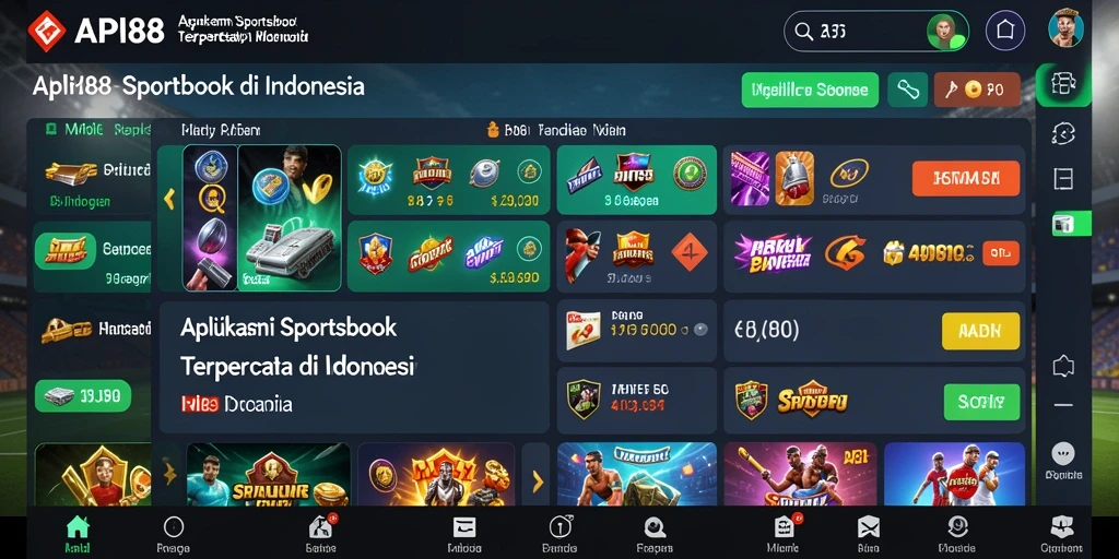 Screenshot utama API88 menampilkan interface taruhan olahraga yang interaktif.