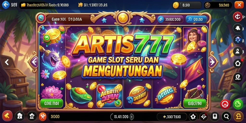 Screenshot menunjukkan momen kemenangan yang mendebarkan di game slot ARTIS777.
