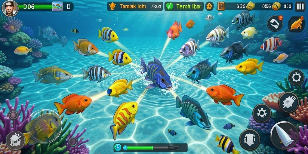 Tampilan menarik dari gameplay Tembak Ikan di D06.
