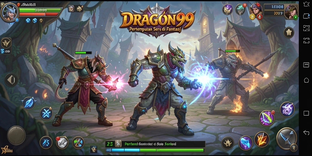 Tampilan gameplay seru di DRAGON99 dengan pertarungan mendebarkan.