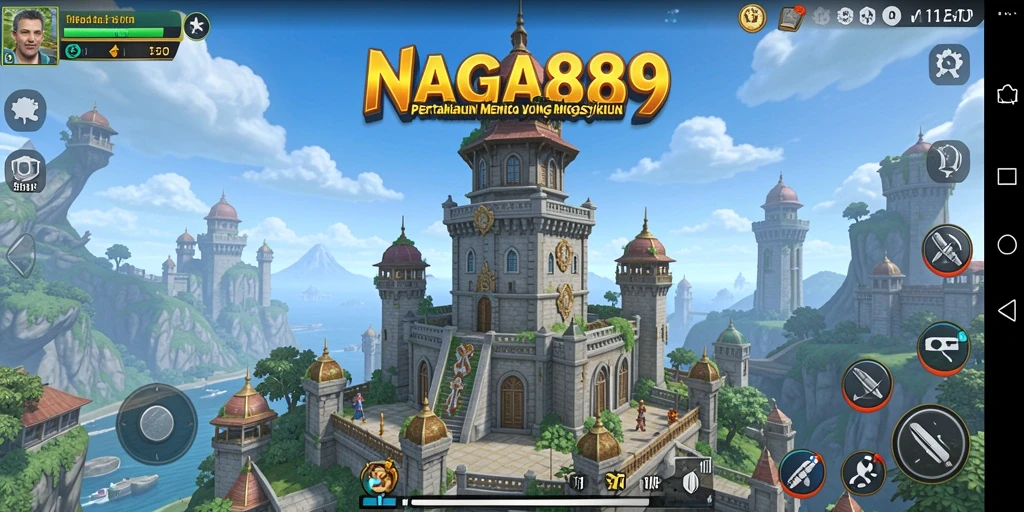 Tampilan gameplay mendebarkan dari NAGA889 dalam Tower Defense.