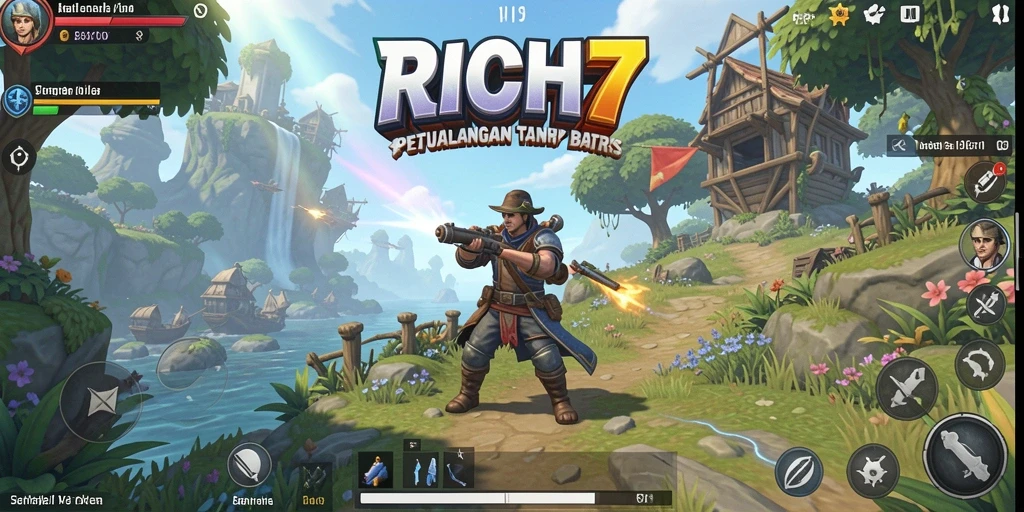 Screenshot menunjukkan gameplay RICH7 yang menakjubkan di dunia terbuka.