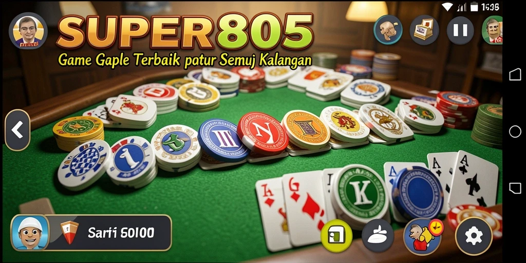 Screenshot menunjukkan gameplay seru dan interaktif dari Gaple.