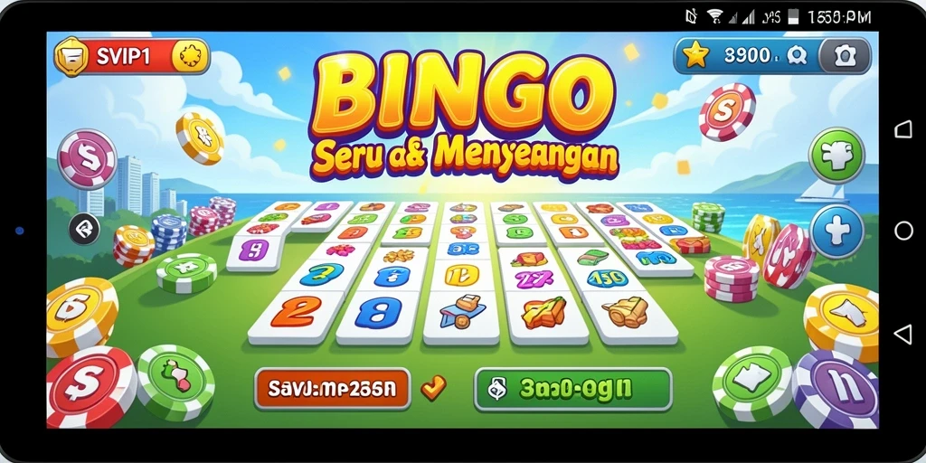 Gameplay seru SVIP1 dengan kartu Bingo berwarna-warni.