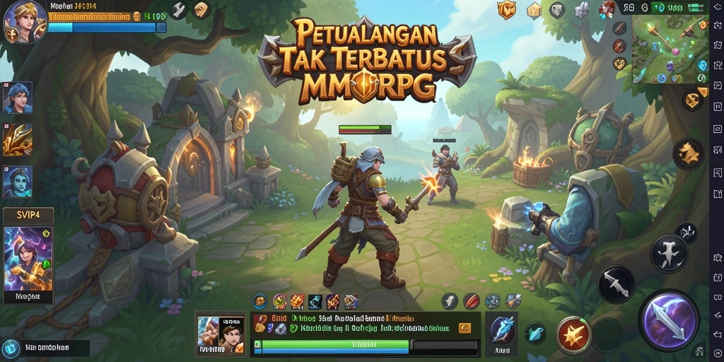 Screenshot utama SVIP4 menampilkan aksi pertarungan epik di dunia MMORPG.