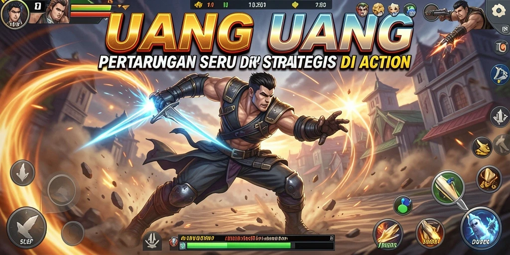 Tampilan layar utama gameplay UANG, penuhi aksi seru.