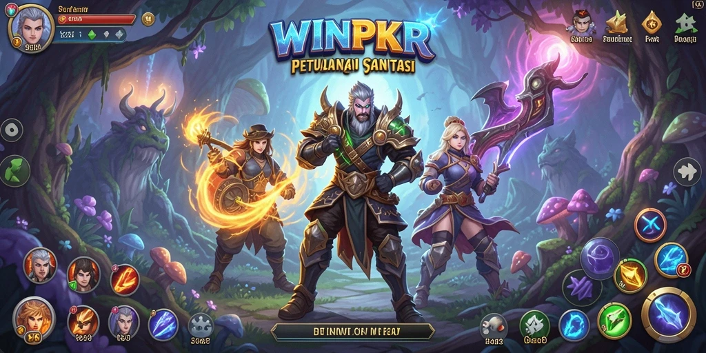 Tangkapan layar gameplay penuh aksi di WINPKR.
